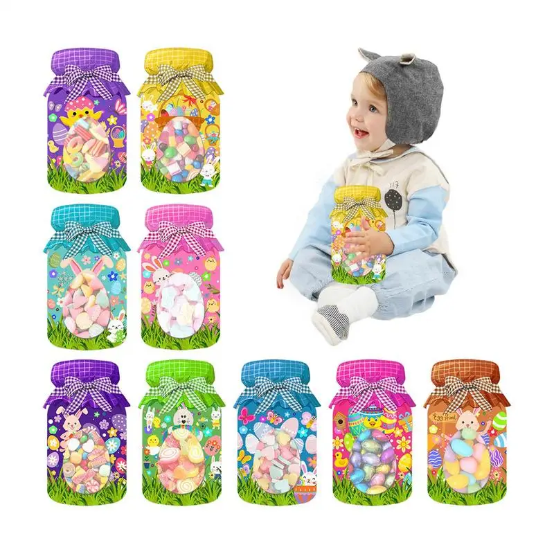 Pemegang permen Paskah kartu kartu permen dengan tas Sealing Treat kelinci Kartu Ucapan Spring Mason Jar pesta nikmat pertukaran Musim Semi