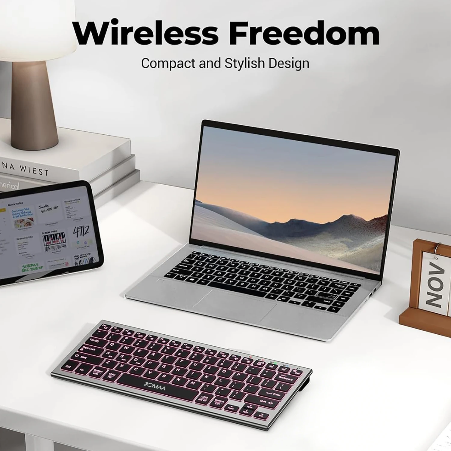 Ergonomic Bluetooth&2.4G Wireless Compact Keyboard with LED Backlit,Rechargeable Portable 81 Key Travel Keypad for Window/Mac OS