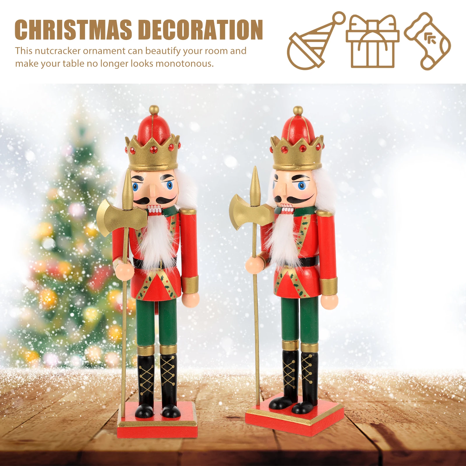 

Wood Christmas Nutcracker Soldier Ornament Creative Desktop Xmas Table Decoration Xmas Gift Decor Christmas Soldier Nutcrackers