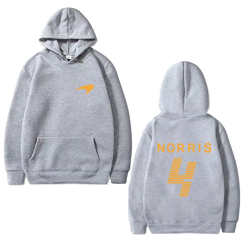 Hot koop Lando Norris Racing Driver dubbelzijdig print sweatshirt heren dames oversized hoodie unisex fleece truien met lange mouwen