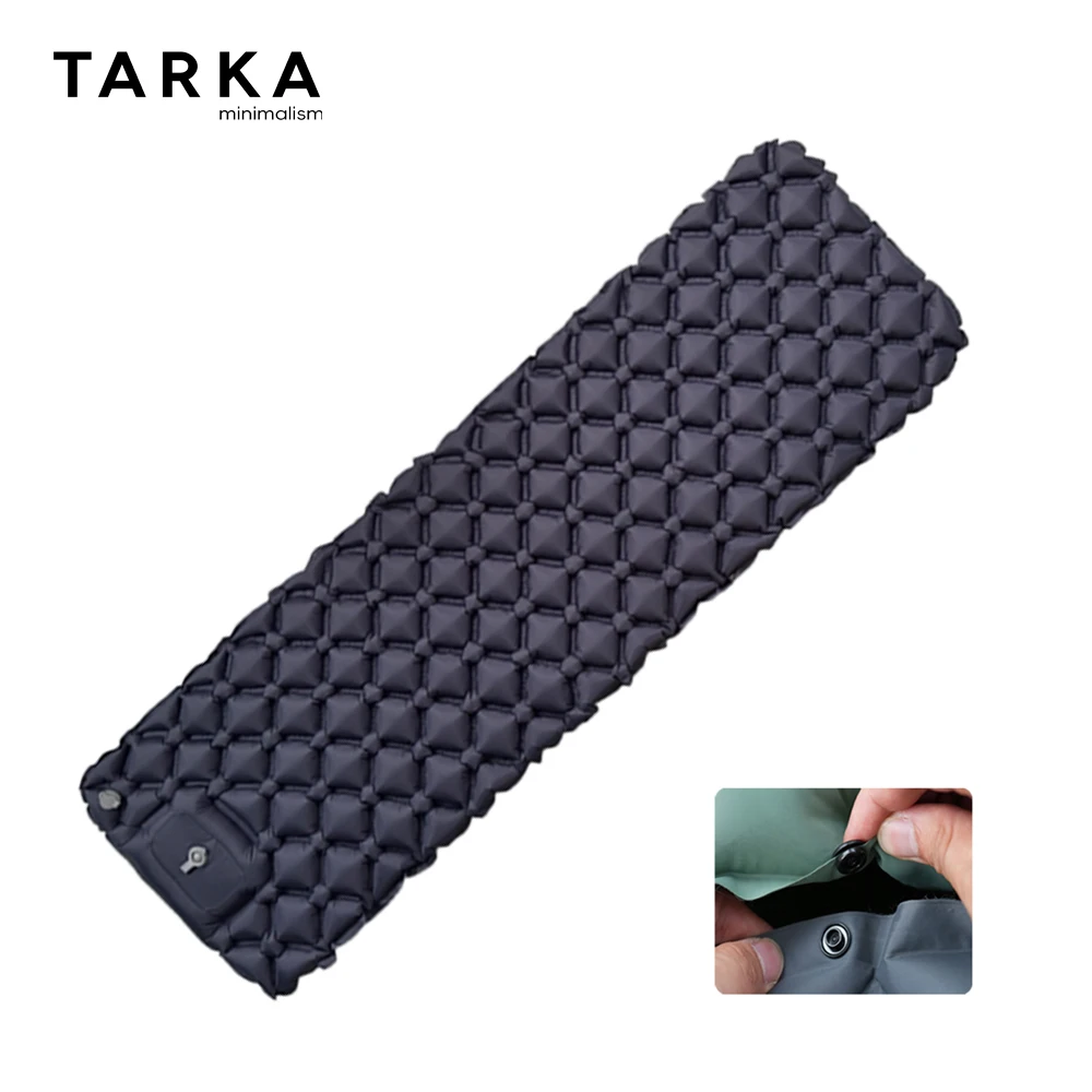 TARKA 1 قطعة مرتبة قابلة للنفخ خفيفة الوزن، سجادات تخييم للمشي لمسافات طويلة، وسادة هوائية مبتكرة، مرتبة هوائية بدون وسادة للخيمة