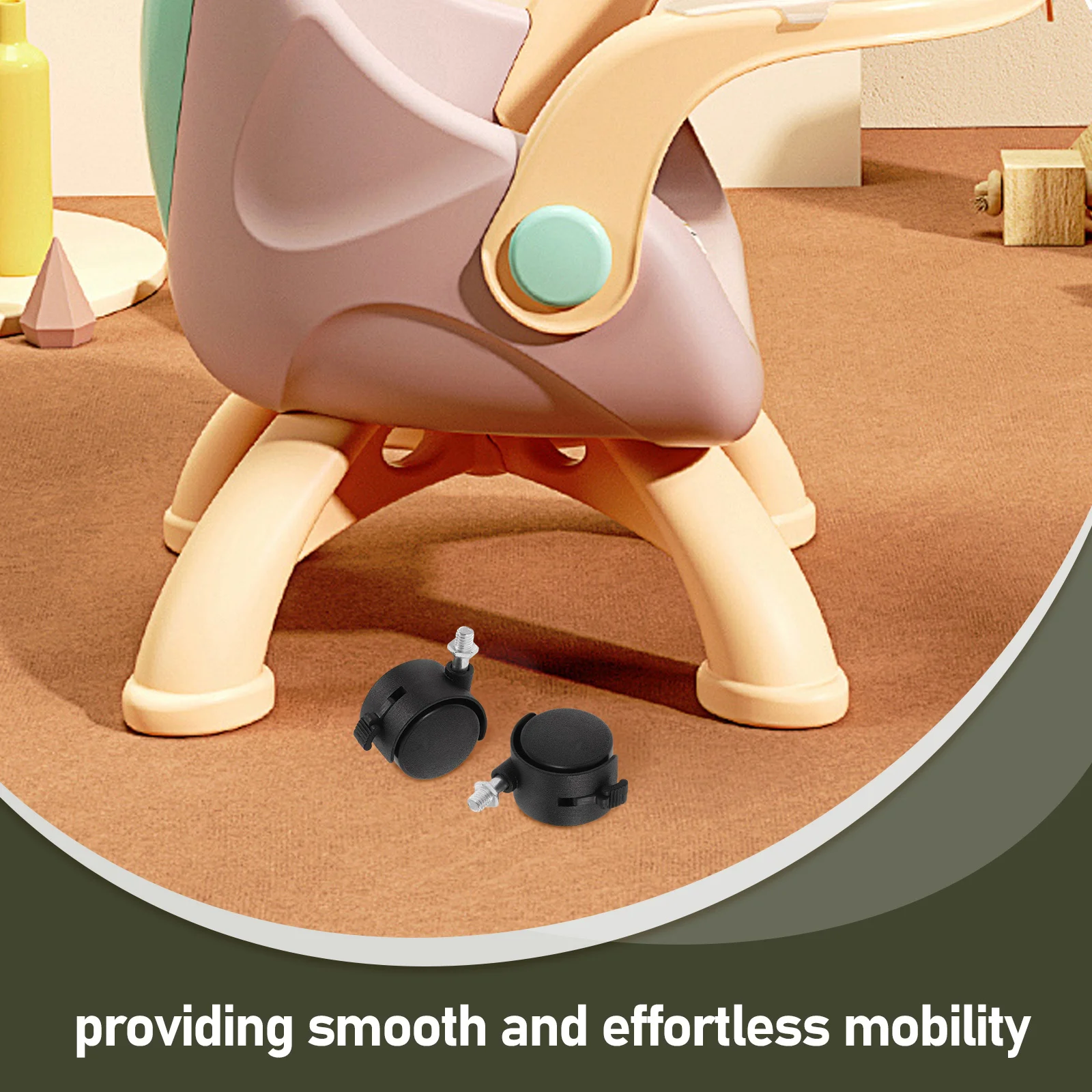 2 قطعة عجلات كرسي الطفل استبدال أجزاء عجلات آمنة تصميم دوار سهل إعادة تحديد المواقع تنوعا استخدام عجلات العجلات للكراسي