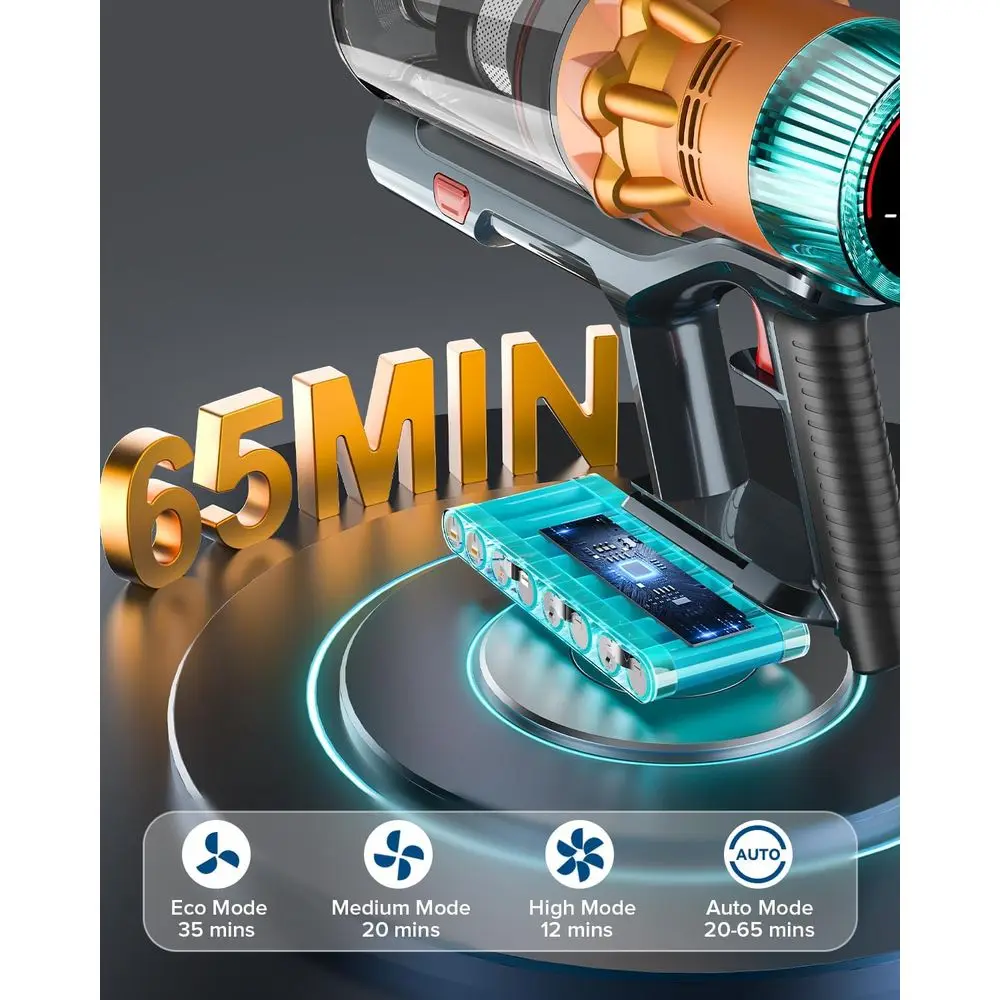 Aspirador de pó sem fio s8, 600w 48kpa até 65 minutos de vácuo recarregável, aspiradores portáteis leves sem fio para