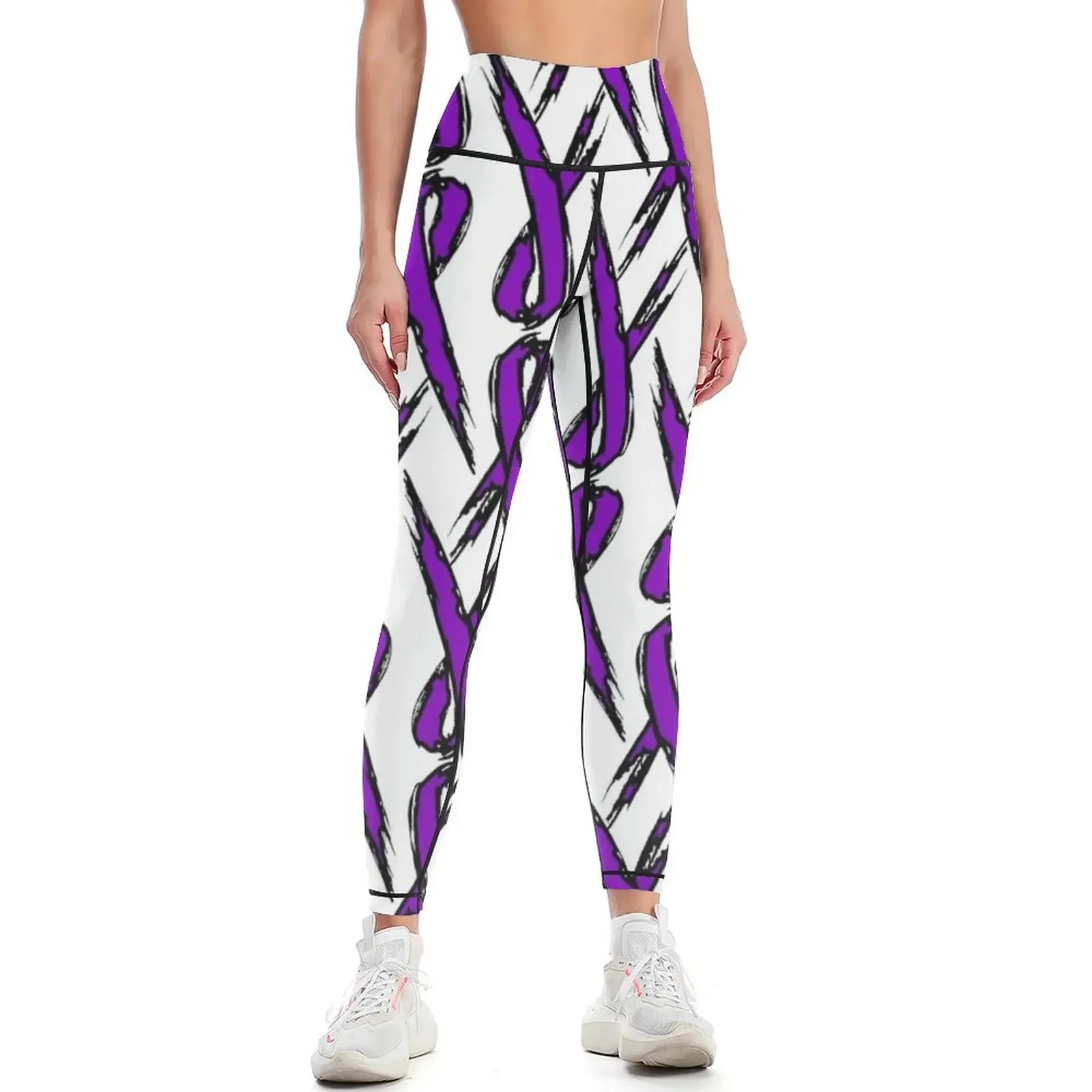 

Purple Awareness Ribbon Pattern Leggings Fitness's gym clothes Women's pants Womens Leggings