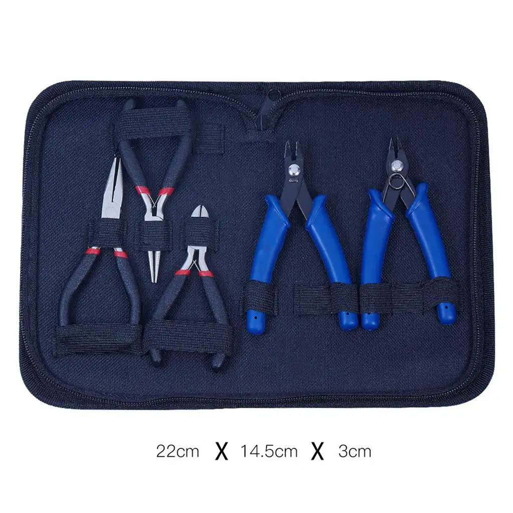 

Stainless Steel Nose Pliers Kit with Flat Nose and Side Cutter Jewelry Making Tools for Beading and Repair