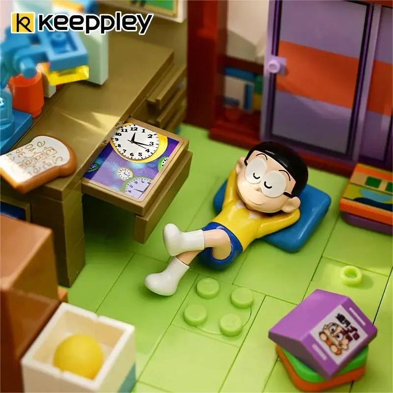 Nuovo Keeppley Doraemon Nobi Nobita Home Building Block Street View modello decorazioni da tavolo giocattoli per bambini regali di compleanno