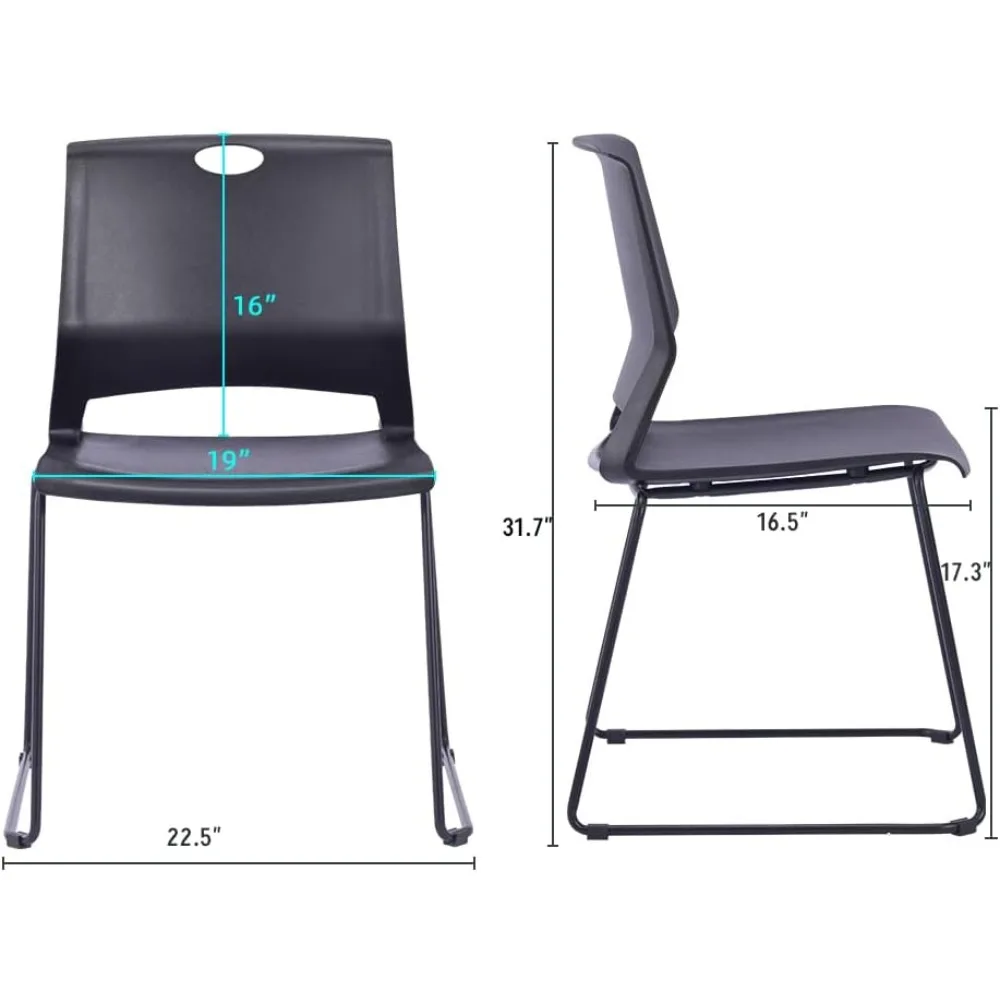 Chaise d'école empilable, chaises de salle d'attente, ensemble de 4 chaises d'école