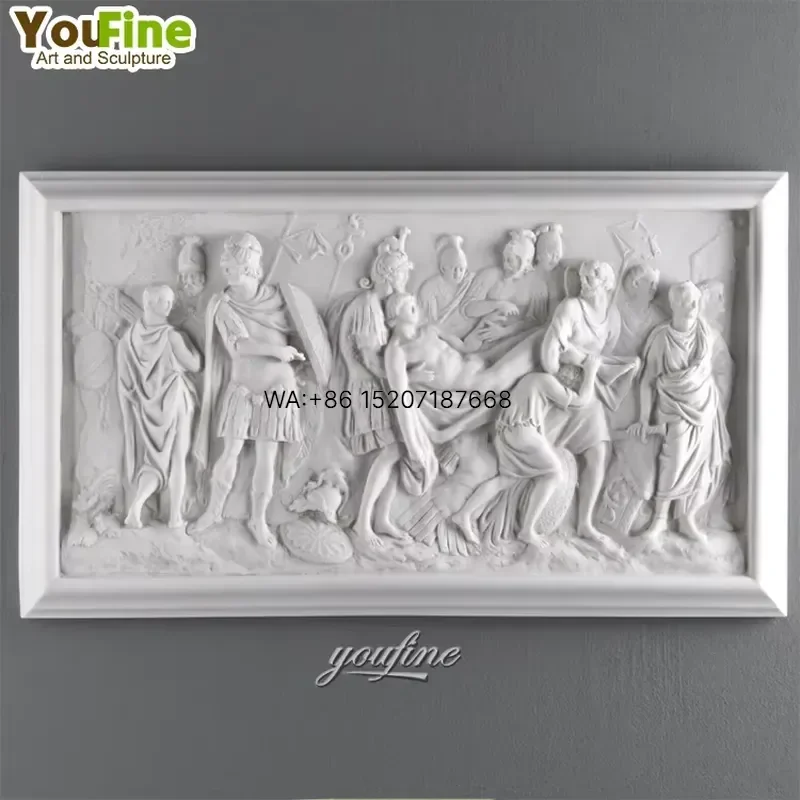 Wmwmnu Hand Carved Modern Decoration Marble Carving Natural Stone Relief Sculpture for Home Decor Wall Art