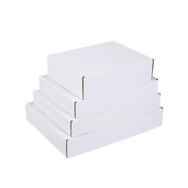 10Pcs White Kraft Paper Box 3-layer Corrugated Boxes Cardboard Canton Craft Gift Packing Box Underwear Express Shipping Box