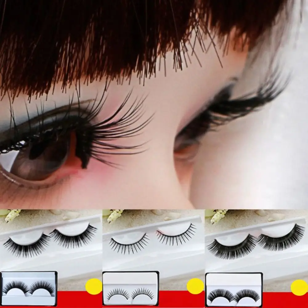 

New Black False Eyelashes 3D Spiky Wispy Thick Mink Eyes Lash Natural Anime Eyelash for 1/3 BJD 60cm Doll DIY Accessories
