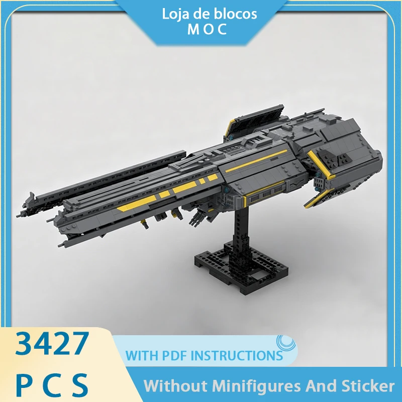 Exquisite new product MOC building block sci-fi model Hell Stalker 2 super destroyer technology modular children's toy DIY set
