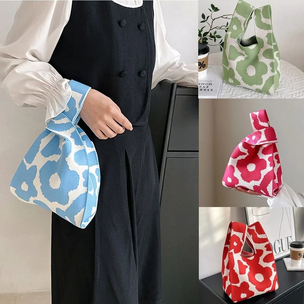 

Простая косметичка большой емкости, сумка для хранения цветов ручной работы, сумка для покупок, женская большая сумка, сумка на плечо, сумка на запястье, вязаная сумка