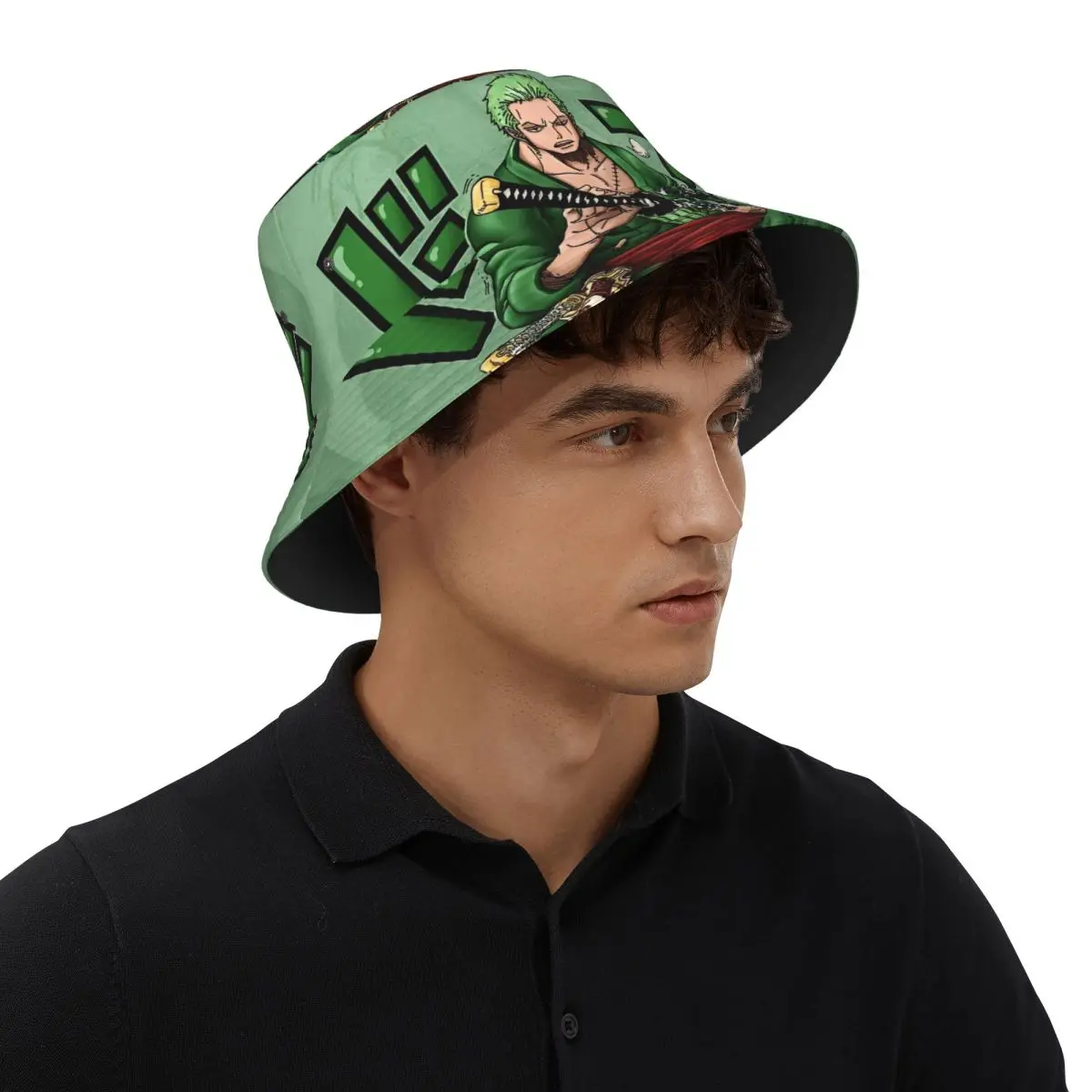 Summer Travel Headwear One Piece Anime Zoro Merchandise Bucket Hat Trendy Men Women Sun Hat Ispoti Fishing Cap Outdoor Sports