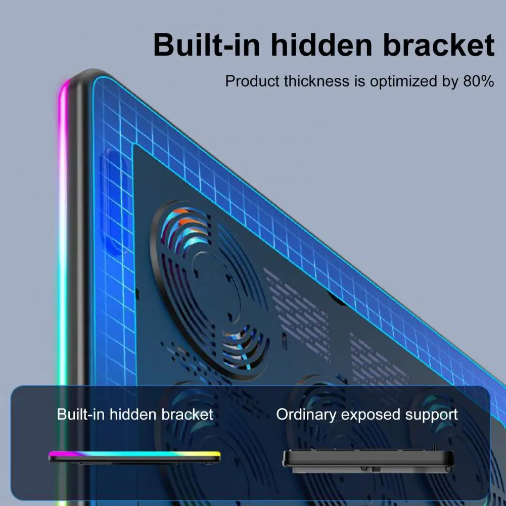 Laptop Pad Laptop Radiator Cooler Stand with Digital Display Height Adjustable Portable Notebook Pad Low Noise Gaming Laptop