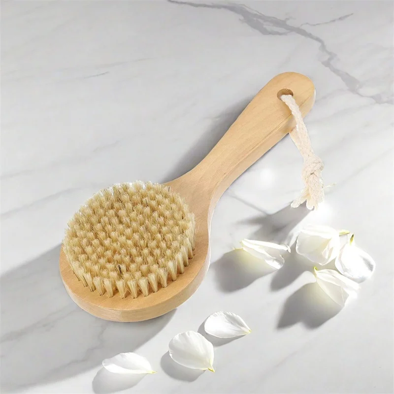 Body Bath Brush Short Handle Handheld Bath Brush Back Body Shower Scrubber Women Bathing Universal Reusable Cleaning Scrub Tool