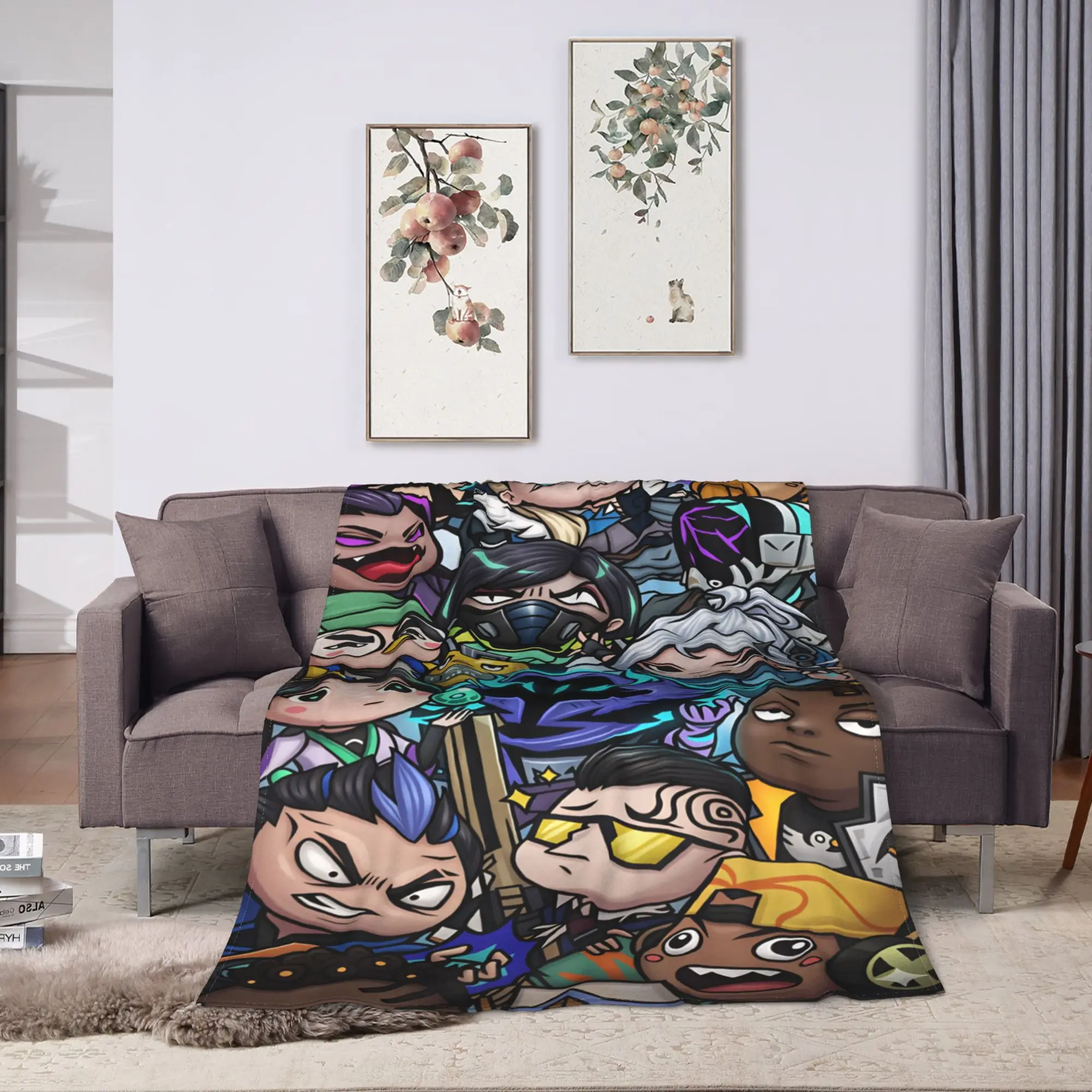 Valorant Anime Gaming Plush Blanket Boy Girl  Flannel Throw Blanket For Outdoor Super Soft Design Quality Bedspread Gift Idea