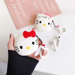 Красно-розовый чехол Hello Kitty для Airpods Pro 2, мягкий силиконовый защитный чехол для наушников Airpods Pro Чехол/Airpods 3