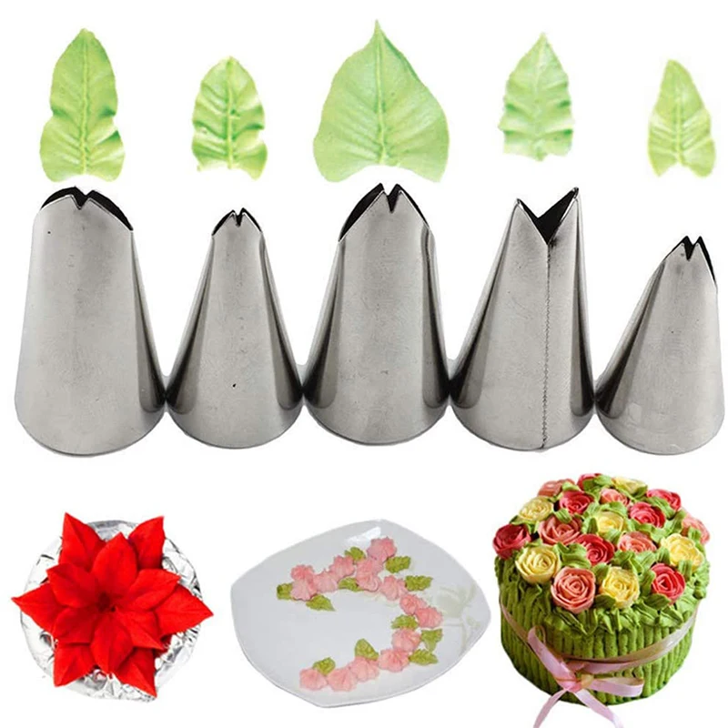 15PCS Grass Rose Petal Leaves Nozzles Piping Cake Decorating Tool  Kitchen Accessories ReusableDIY Cake Kit Icing Piping Tips