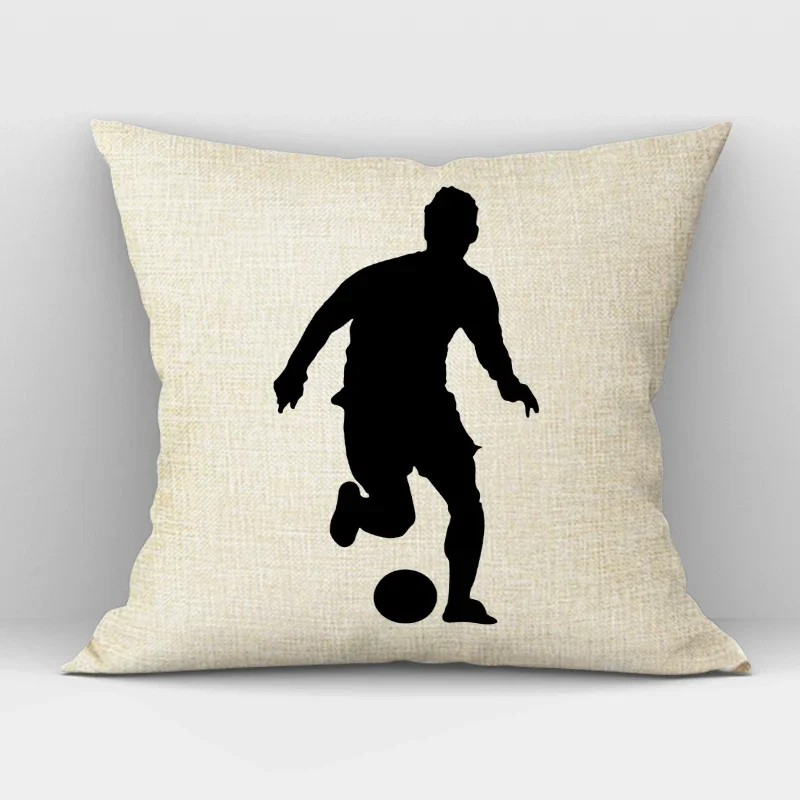 Play Football Print Cushion Cover Nordic Sports Decorative Throw Pillow Case 45x45cm  Pillowcase for Home Sofa Decor