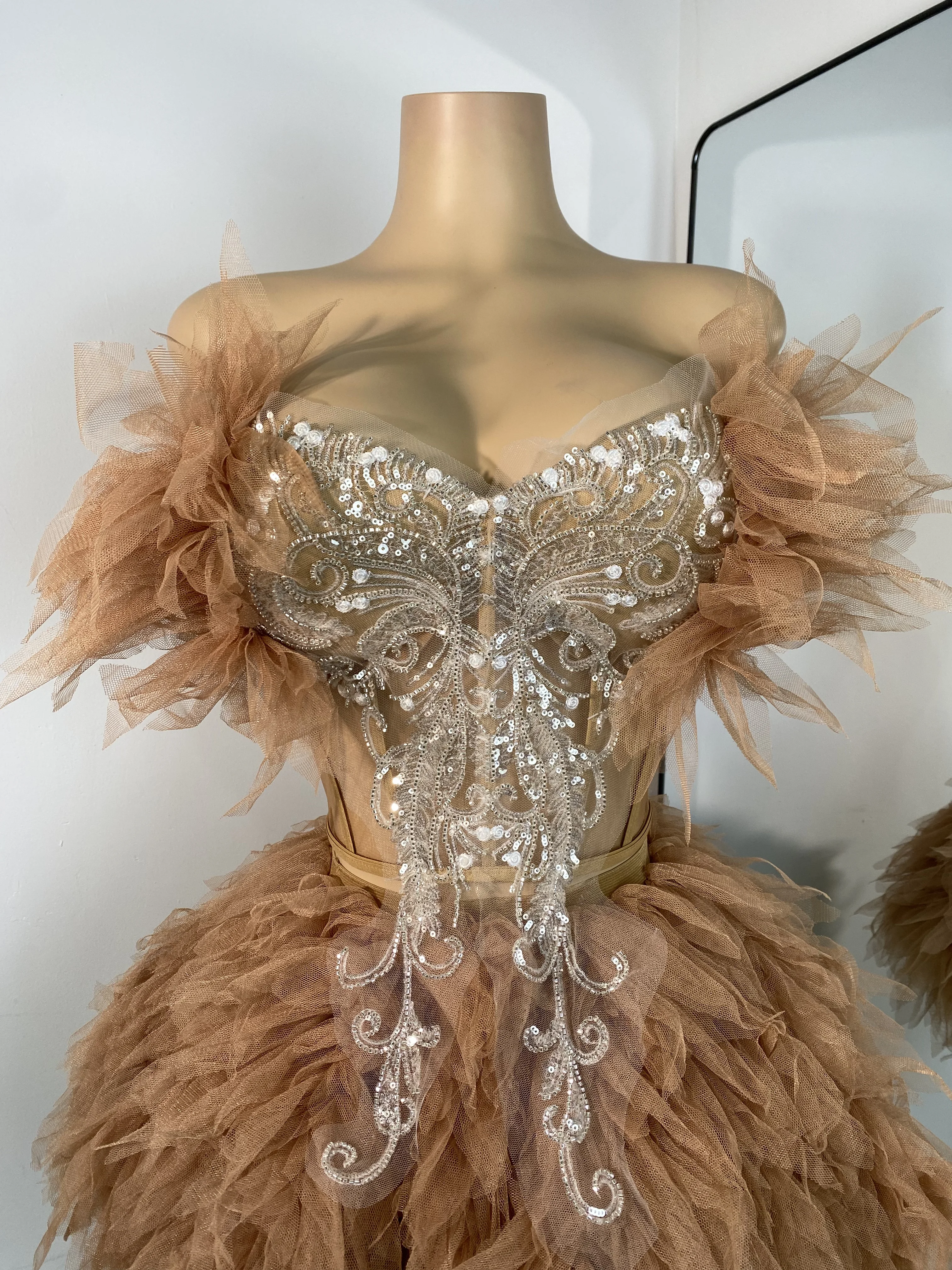 gold two piece dress short Adore Two Piece Dress