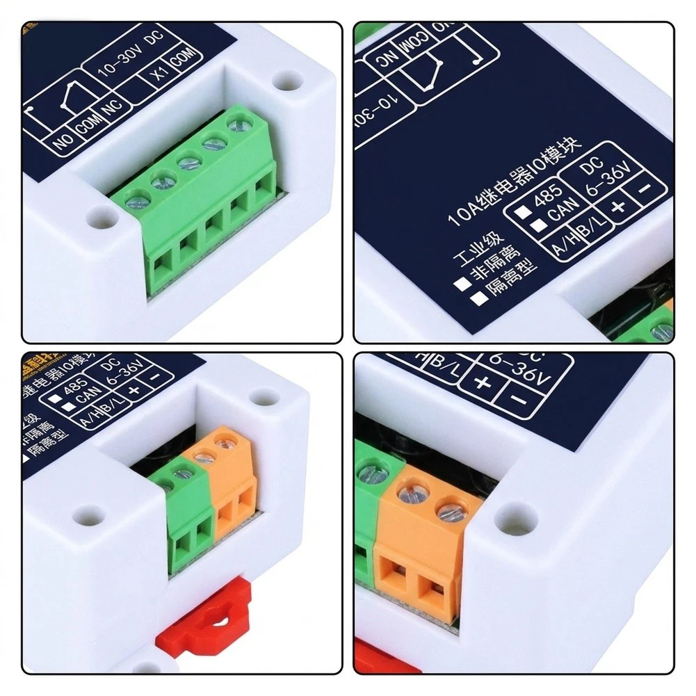 1 Channel Isolated RS485 Relay Module with 10A Rating and Compatibility with PLCs Sensors and Industrial Controllers