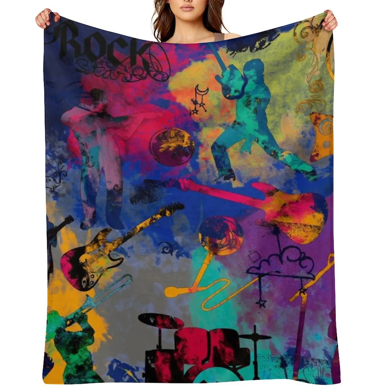 

Rock band Throw Blanket Polar Luxury Brand Hair Personalized Gift Blankets