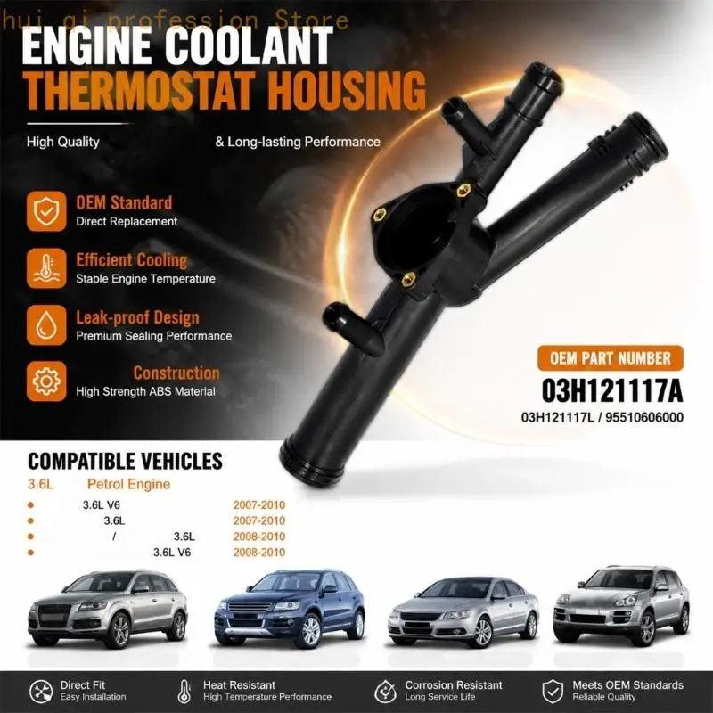 Automotorkühlmittel-Thermostatgehäusebaugruppe 03H121117A 03H121117L 95510606000 H8WE – Detail 3
