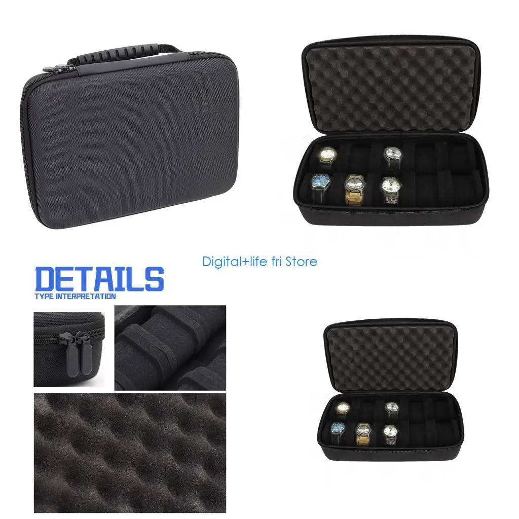E06D Multifunctional Watch Storage Case 10 Slot Organizers for Wristwear Small Items