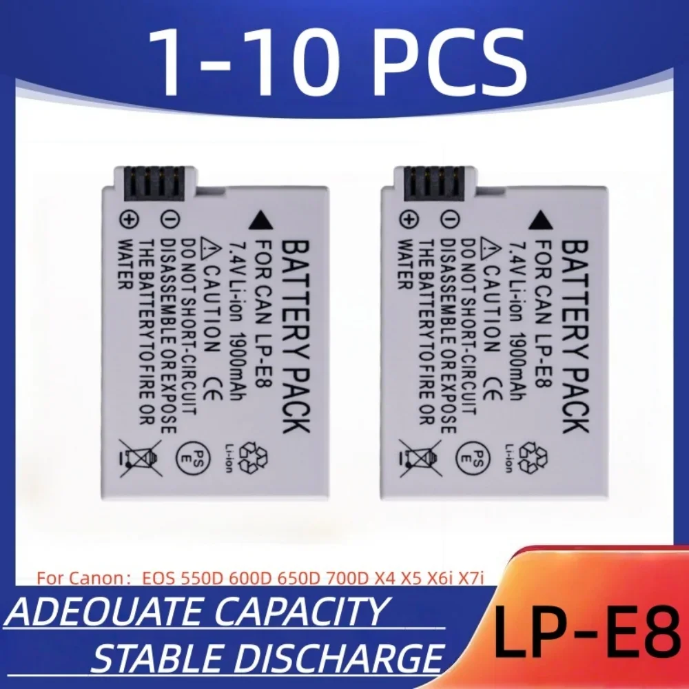 LP-E8 digital camera battery 1900mAh LP-E8 rechargeable battery, suitable for Canon EOS 550D 600D 650D 700D X4 X5 X6i X7i
