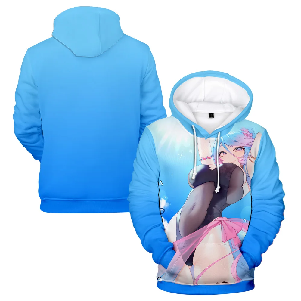 Silvervale-VTuber Hoodie Anime para homens e mulheres, moletom de manga comprida, streetwear Harajuku, roupas 3D, manga japonesa, novo