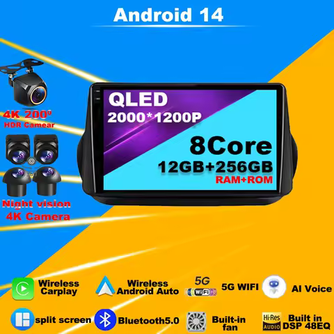 Android 14 Car Radio Carplay For Fiat Fiorino Qubo For Citroen Nemo For Peugeot Bipper 20 Multimedia Video GPS Navigation stereo