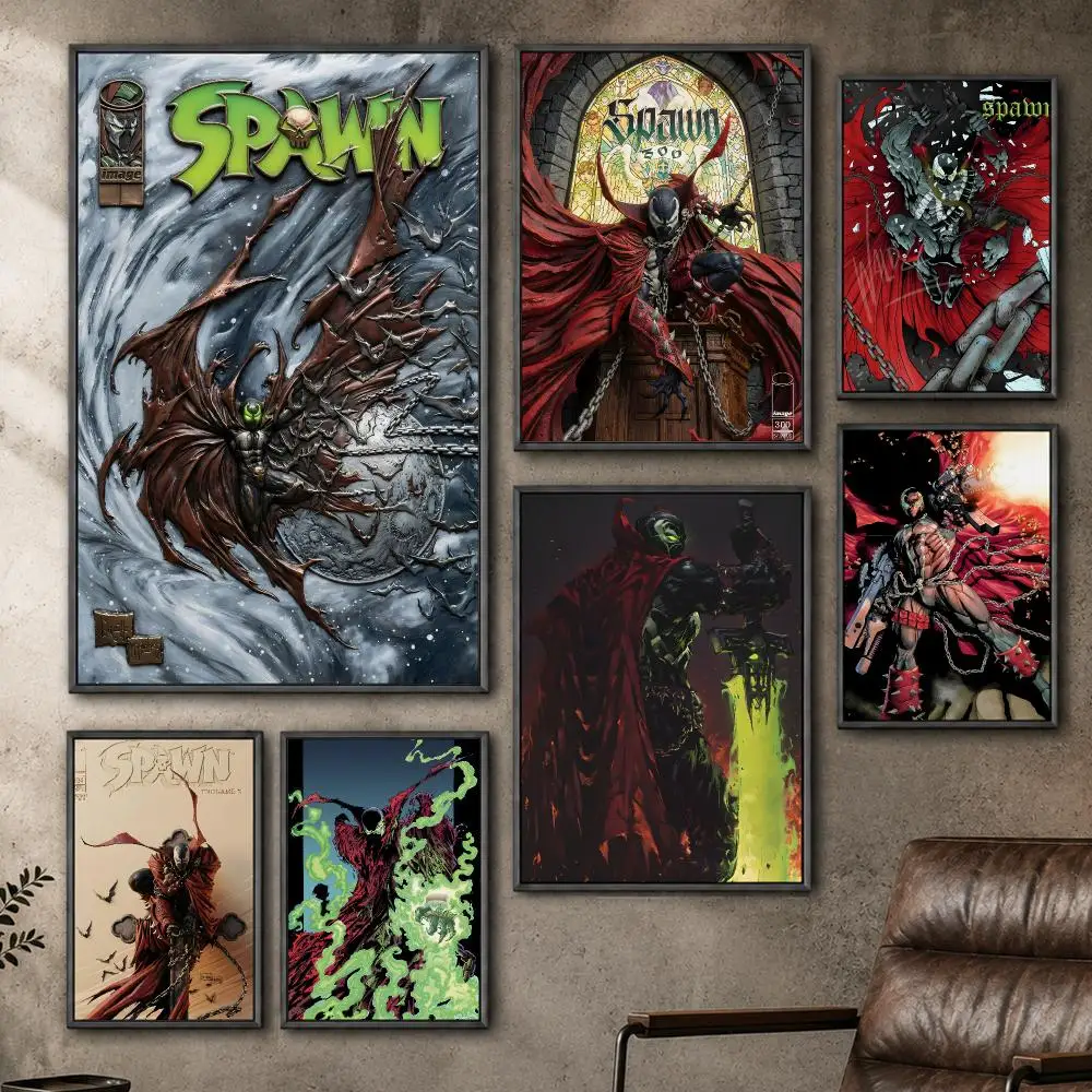 Spawn Dark Superhero Comic Gothic Aesthetic Art Poster  PP Self Adhesive Home Garage Dorm Bar Wall Decor Aesthetic Retro Gift