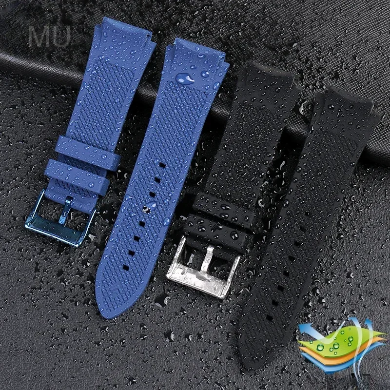 Premium Quality Silicone Watchbands for Guess W0247g3 W0040g3 W0040g7 Series Black Blue Waterproof Sweatproof Strap 22mm