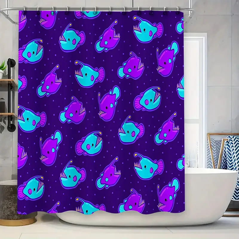 

Ocean Fish Shower Curtain Blue Marine Life Bathroom Decor Sea Animal Pattern Waterproof Fabric Backdrop