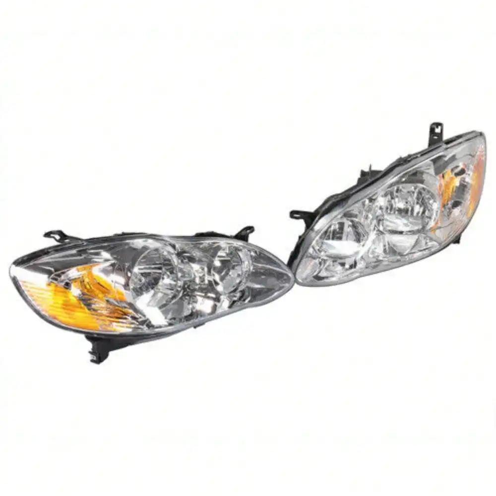 Faros delanteros Carcasa cromada Par izquierdo + derecho para Toyota Corolla 2003-2008