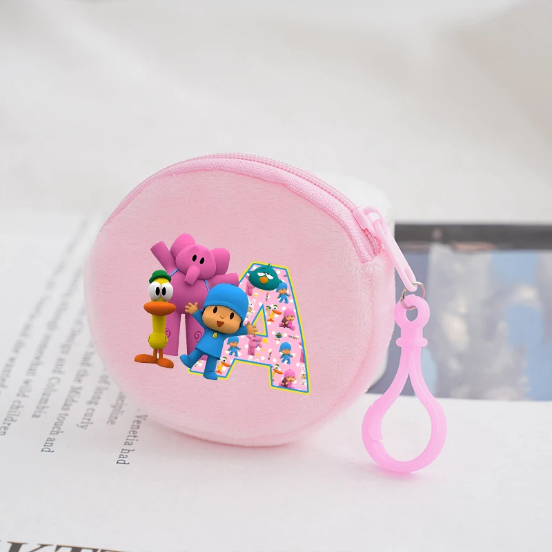 POCOYOES Series Wallet Cartoon Kawaii Printed Coin Zipper Purse Fashion Casual Headphone Storage Square Money Bag Birthday Gift