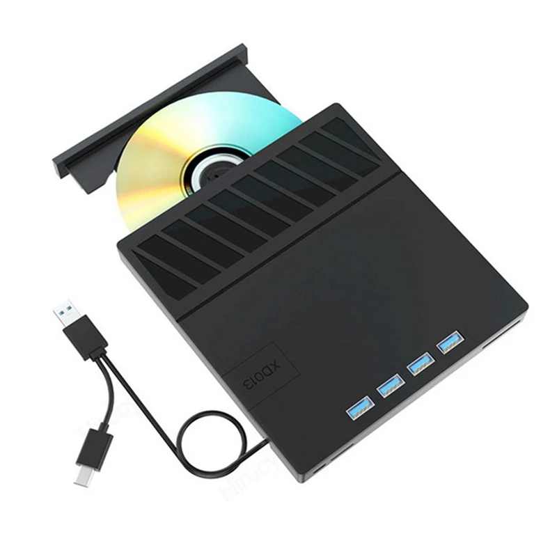 

AAAEL-USB 3.0 Type-C Multiplication External Blu-Ray Optical Drive CD/DVD/BD -/+RW Player Burner Writer Reader For Laptop PC