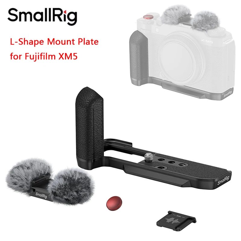 

SmallRig L-Shape Mount Plate with Silicone Handle for FUJIFILM X-M5 Arca-Swiss Quick Release BasePlate built-in cold shoe mount