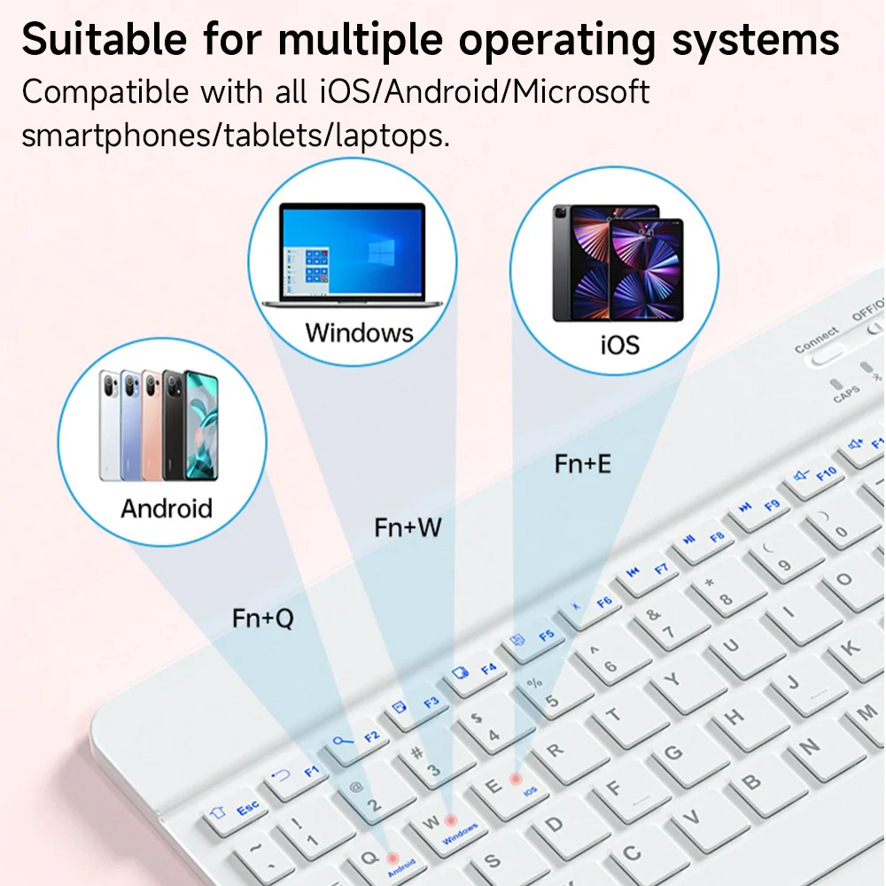 Teclado y ratón inalámbricos con Bluetooth para Android, iOS, Windows, Xiaomi, Samsung, Huawei, Apple, Tablet