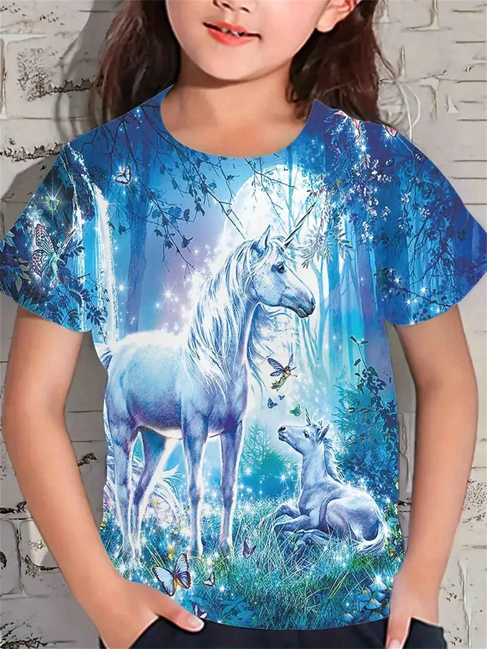 2025 Nuovo Animale Divertente 3d Stampa T-shirt da ragazza Festival Party Moda Top a maniche corte T-shirt casual Abbigliamento per ragazze