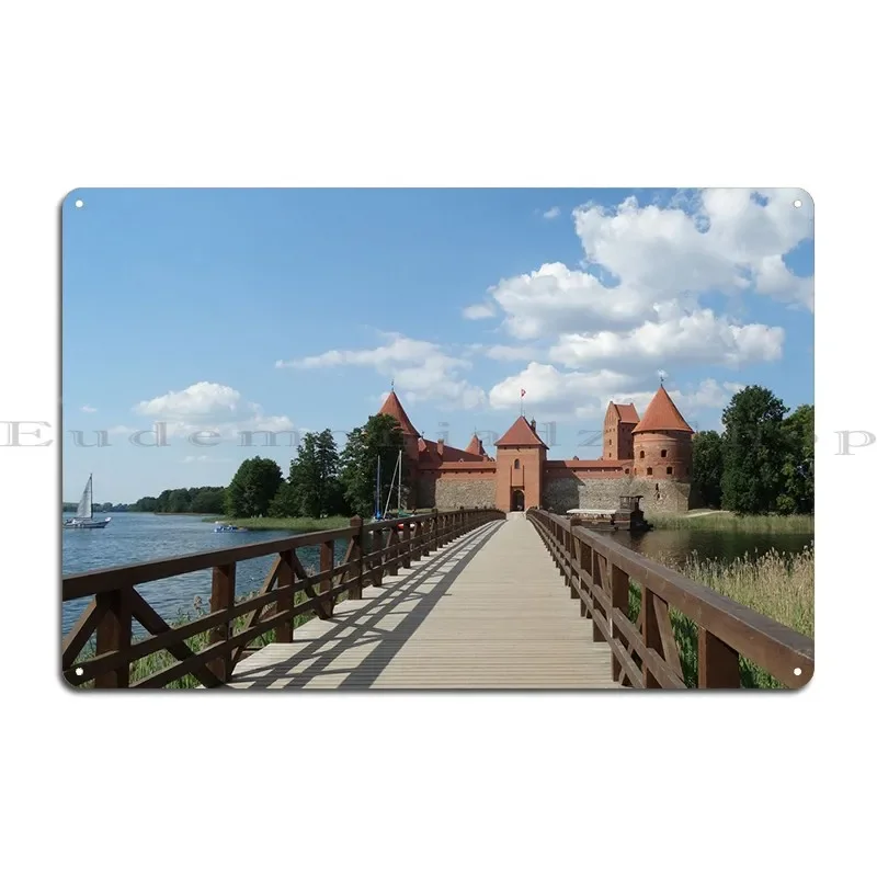 Trakai Fairy Tale Castle Metal Sign Club PaintingCustomized Wall Pub Pub Tin Sign Poster