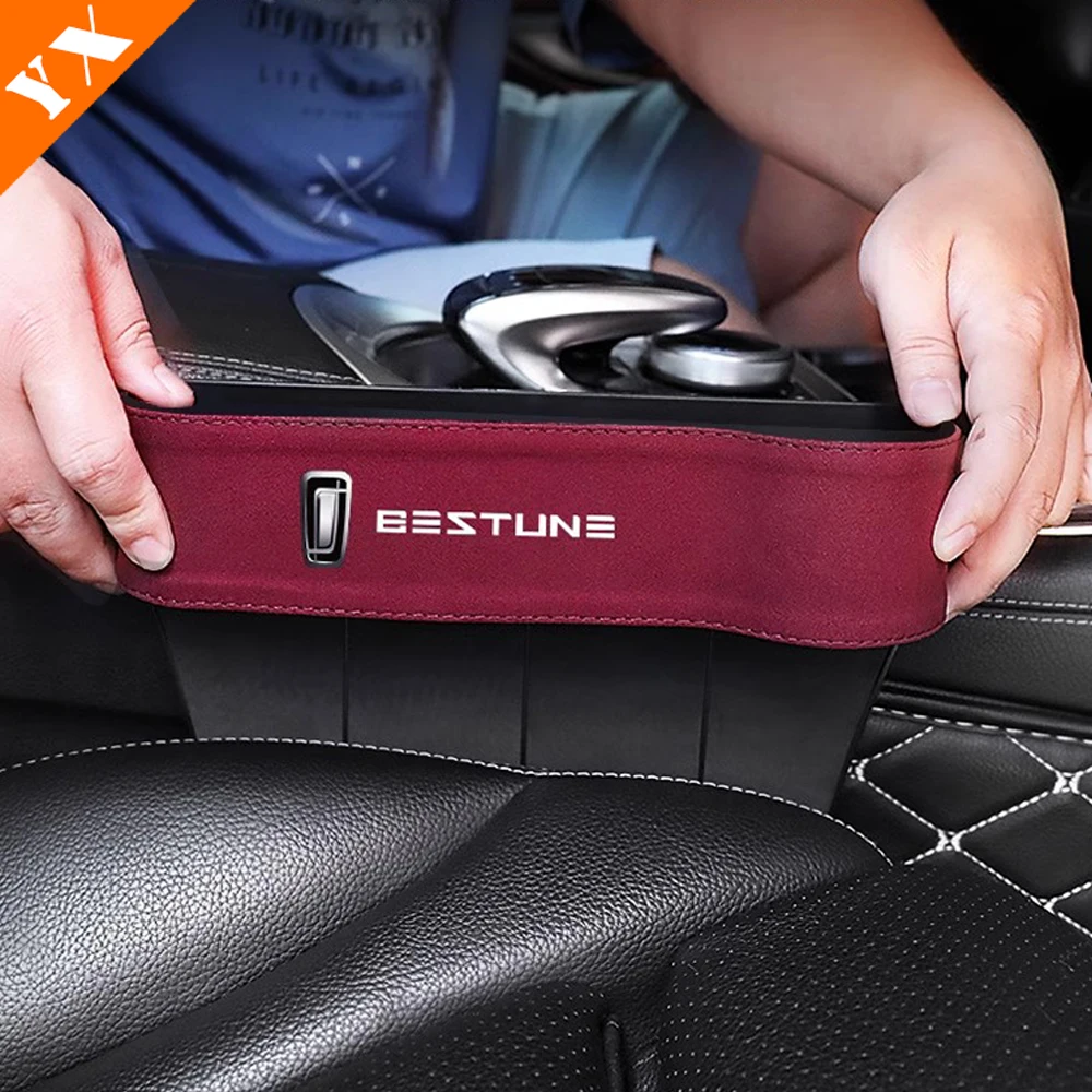 For FAW Bestune T77 Accessories 2018-2023 Car Central Console Seat Left Right Slit Organize Storage Box With USB Charging Port