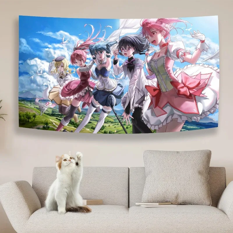 Puella Magi Madoka Magica Classic Movie Hanging Bohemian Tapestry Hanging  Hippie Wall Rugs Dorm Wall Hanging anime tapestry