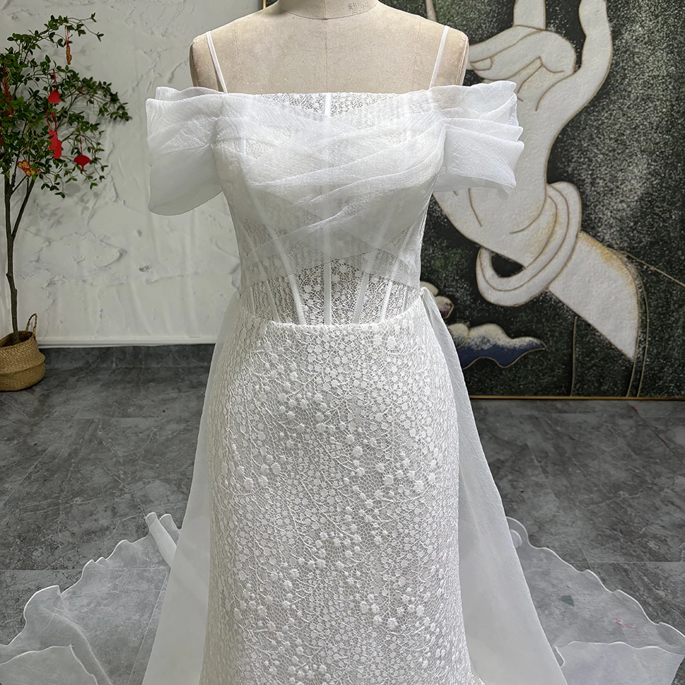 Gorgeous Wedding Dress Lace Boat Neck Elegant Simple Style Bridal Gowns Full-Length Sleeves 2025 Vestidos De Novia Customized