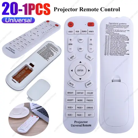 1-20PCS Multifunctional Projector Universal Remote Control Replacement Projector Smart Remote Control for Most Projector Models