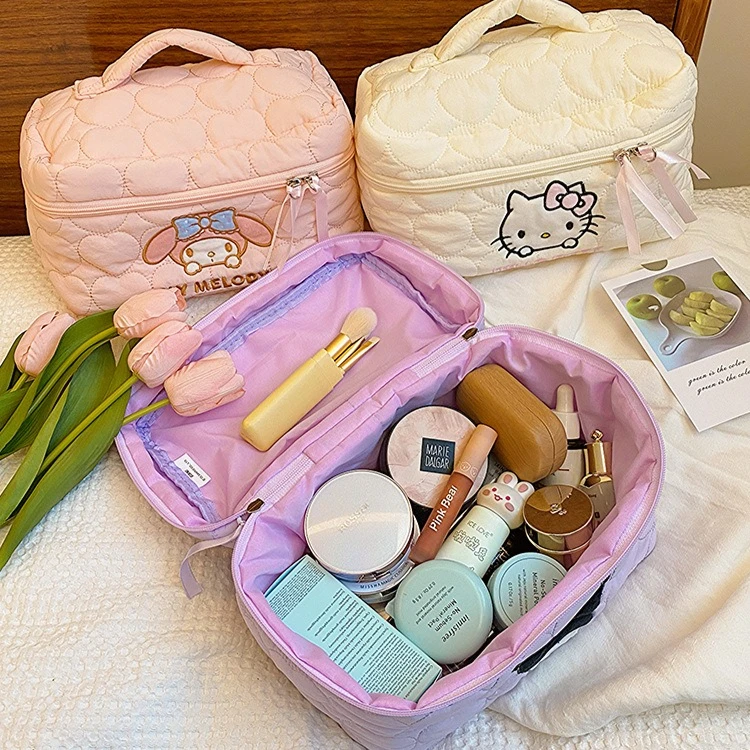 لطيف أنيمي المحيطة كورومي كريم أسفل لينة الغيوم أنيمي حقيبة مستحضرات تجميل سعة كبيرة عالية الجمال حقيبة التخزين المحمولة #2