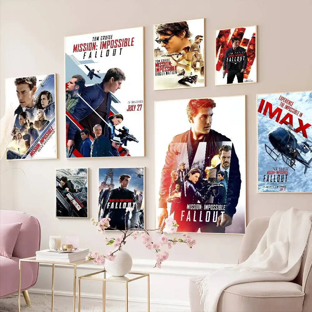 M-Missiones Movie I-Impossible Vintage Posters Sticky Vintage Room Home Bar Cafe Decor Kawaii Room Decor
