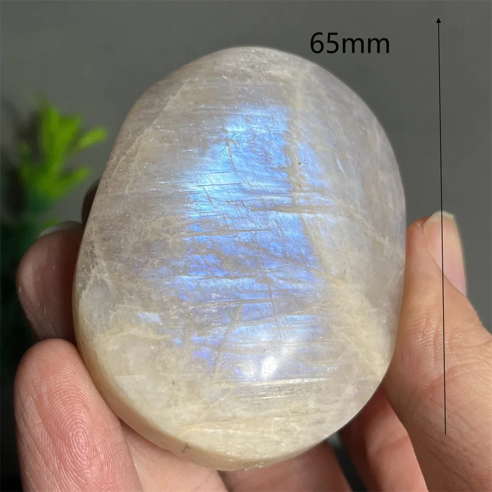 Crystal Natural Moonstone Palm Stone Quartz Gemstone Energy Flash Specimen Reiki Minerals Energy Home