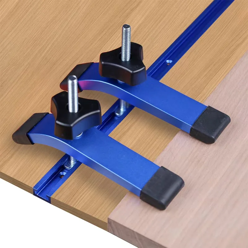 Aluminum Alloy T-Track Hold down Clamp Woodworking Fixture for Table Saw Router Chute Rail - Carpenter Hand Tools