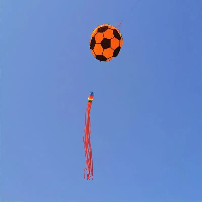 Kite futebol kite macio, resistente a rasgos, jogo esportes ao ar livre, qualidade, fácil voar, borla longa,